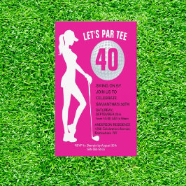 rosa golffödelsedagsinbjudan inbjudningar