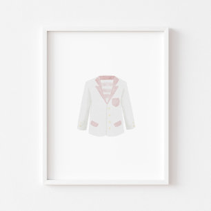 Rosa golfuniform av vattenfärgad vintage  poster
