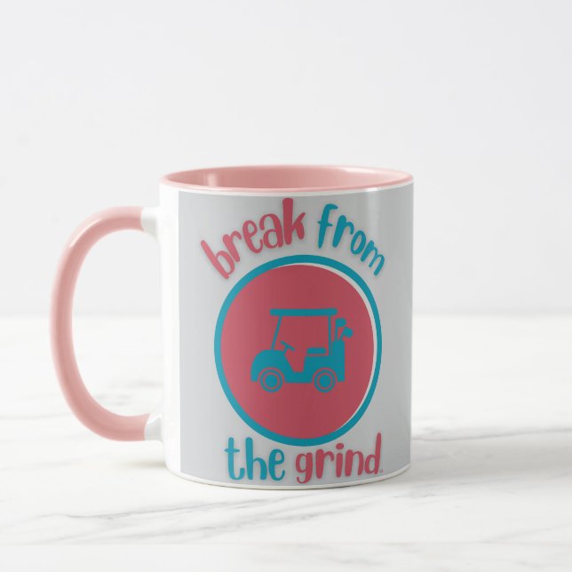 Rosa Golfvagn Kaffe Mugg (Vänster)