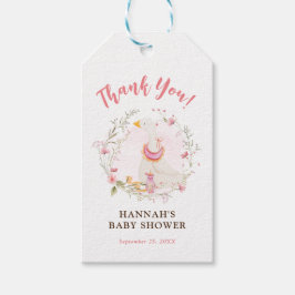 Rosa Goose Baby Shower Gift Märkre for Girl Presentetikett