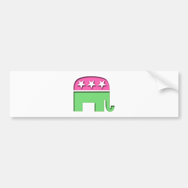 Rosa GOP-elefant Bildekal (Framsidan)