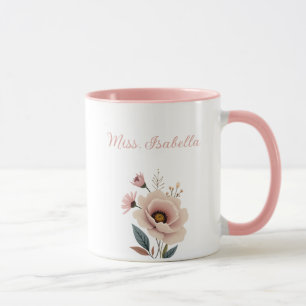 Rosa gör mig inte Använda till min lärarröst Mugg