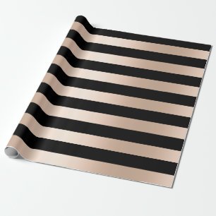 Rosa görad randig guldsvart för elegant modern presentpapper
