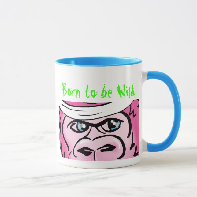 Rosa gorilla med sweatbanden mugg (Höger)