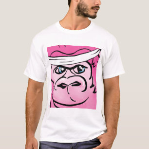 Rosa gorilla med sweatbanden tee