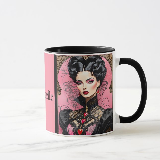 Rosa Goth Dam Coffee Mugg (Höger)