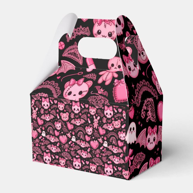 Rosa Goth Kawaii Gavel-låda - Kuslig present till  Presentaskar (Framsidan Sidan)