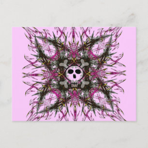 Rosa Gotham Skullvykort Vykort