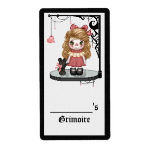 Rosa Gothic Kärlek Doll Pixel Art Fraktsedel