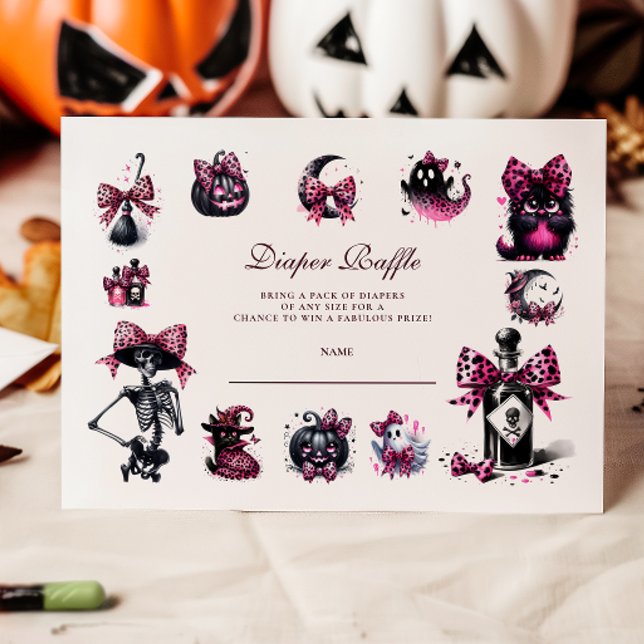 Rosa gotisk Halloween Diapper-lottteri Tilläggskort (Skapare uppladdad)