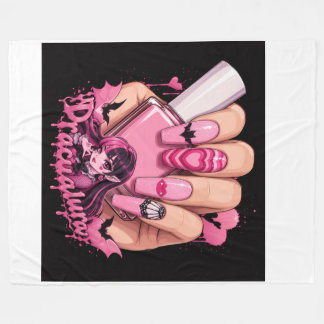 Rosa gotisk Kawaii nagelkonst design Fleecefilt