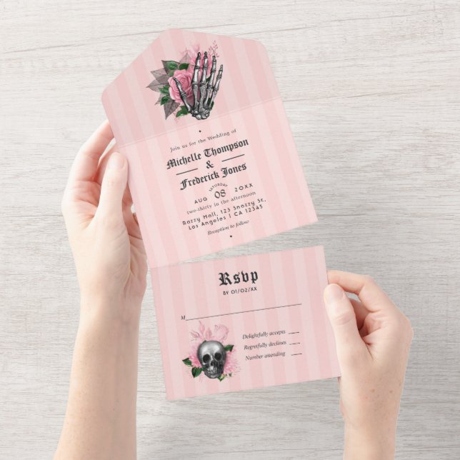 Rosa gotiskt blombröllop (Avrivbar del)