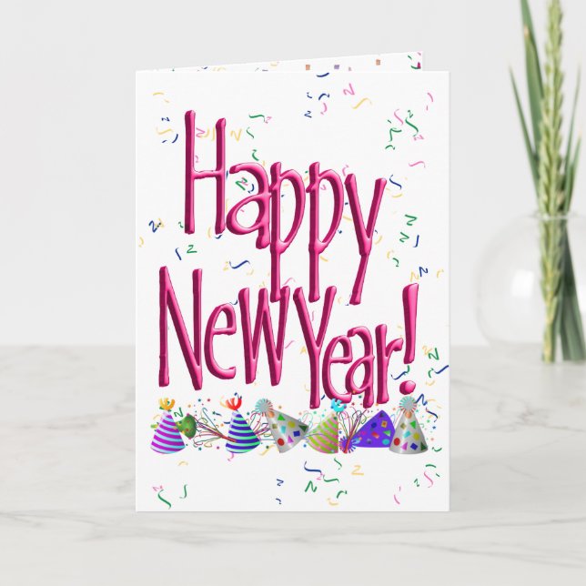 Rosa GOTT NYTT ÅR! Helgkort (Framsida)