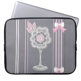 Rosa & Grå Ai-konst Laptop Fodral