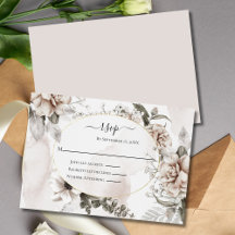 Rosa Grå Blommig Elegant Formell Bröllop