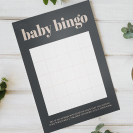 Rosa Grå Boho Dubbelsidigt Bebis Shower-spel