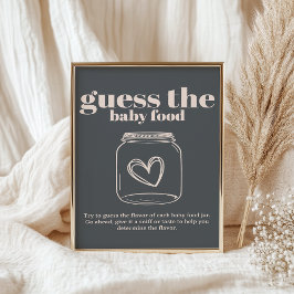 Rosa Grå Boho Typografi Baby Gissa Baby Mat Poster