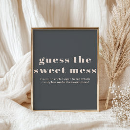 Rosa Grå Boho Typografi Baby Gissa Sött Rö mess Poster