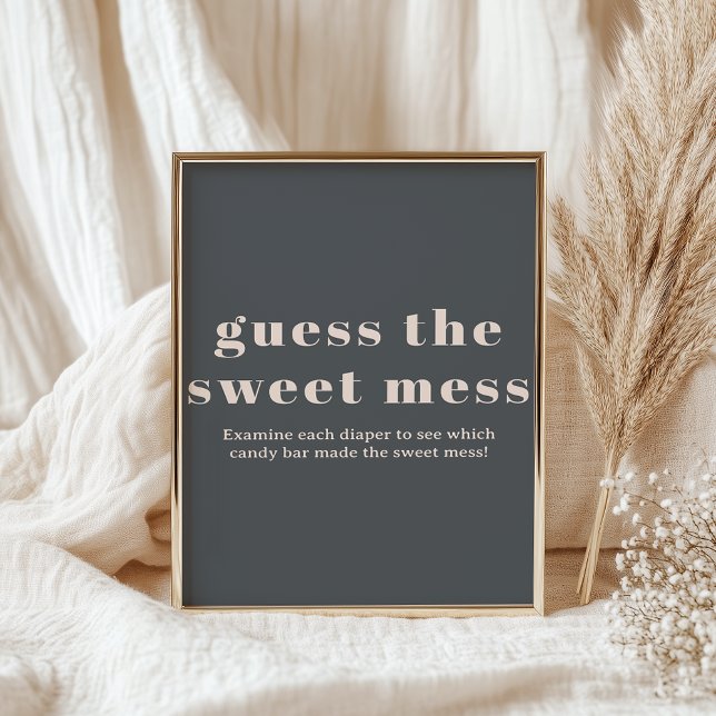 Rosa Grå Boho Typografi Baby Gissa Sött Rö mess Poster (Skapare uppladdad)