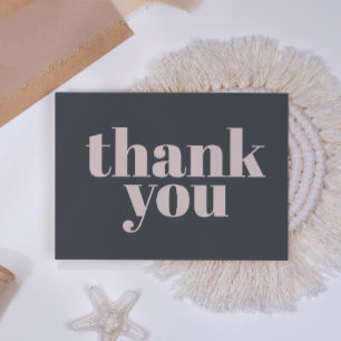 Rosa Grå Boho Typografi Baby Shower Tacksamhetskor Tack Kort