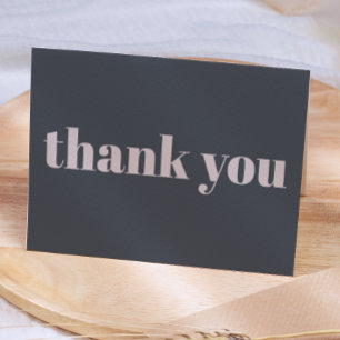 Rosa Grå Boho Typografi Baby Shower Tacksamhetskor Tack Kort