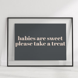 Rosa Grå Boho Typografi Baby Shower Tacksign Poster
