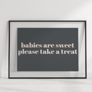 Rosa Grå Boho Typografi Baby Shower Tacksign Poster