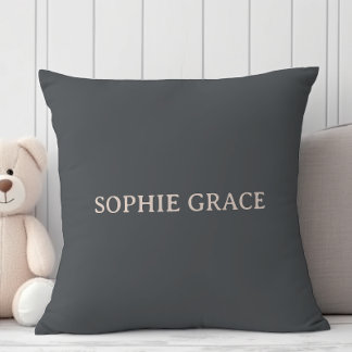 Rosa Grå Boho Typografi Bebis Bjudning Kudde