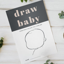 Rosa Grå Boho Typografi Dusch Rita Baby Spel Flygblad
