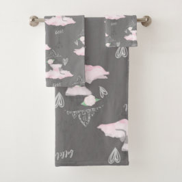 Rosa & Grå Couture Ballerina Flickor Whimsical Chi