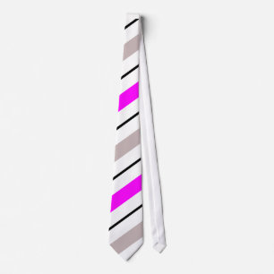 Rosa grå färg och vit med svart randar slips