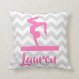 Rosa grå färggymnastikdekorativ kudde