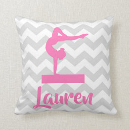 Rosa grå färggymnastikdekorativ kudde