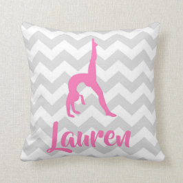 Rosa grå färggymnastikdekorativ kudde