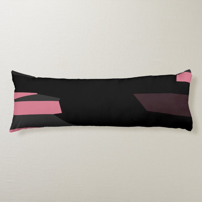 rosa grå och svart abstrakt  kroppskudde (Framsidan)