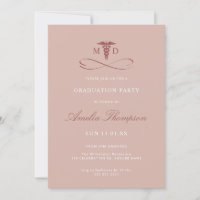 Rosa Grad Party Medicine Doktor MD Studenten