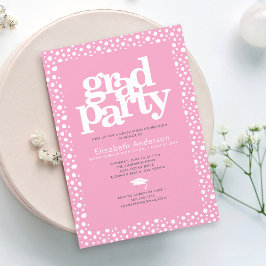 Rosa grad party modern typografi elegant med fetst inbjudningar