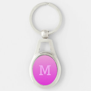 Rosa gradient anpassad monogram nyckelring