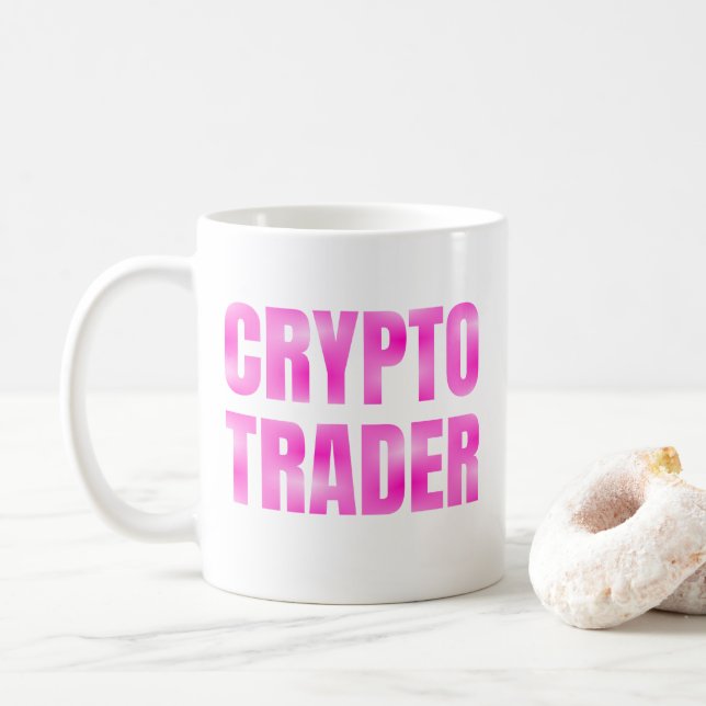 Rosa Gradient Crypto Trader Mugg (Med munk)