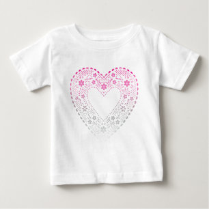 Rosa Gradient Snöre Heart Tee Shirt