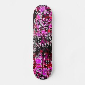 Rosa Graffiti Döskalle skateboard Deck