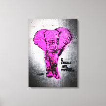 Rosa Graffiti Elephant