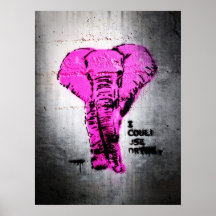Rosa Graffiti Elephant