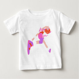Rosa Grafisk Bild Av Basketspelare Som Dunker T Shirt
