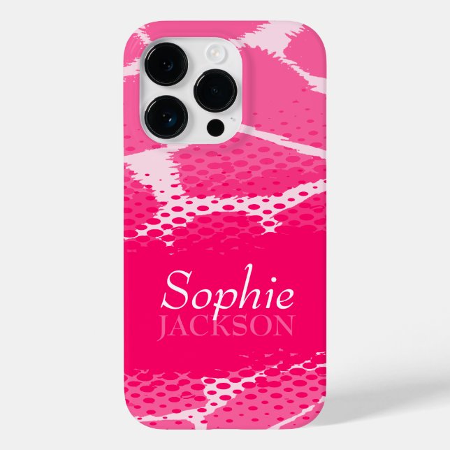 Rosa grafisk djur iPhone-fodral (Baksida)