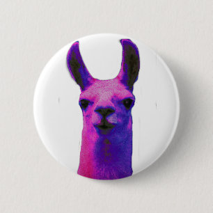 Rosa grafisk Llama Knapp