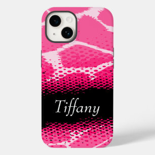 Rosa grafiskt djurtryck iphone case