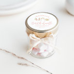 Rosa Gråmodern snyggt av champagne bachelorette Runt Klistermärke<br><div class="desc">Rosa Gomly modern champagne och cocktails-partyt gynnar dekal</div>