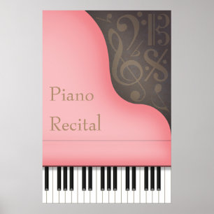 Rosa Grand Piano-Anpassadet Consert eller skäl Poster