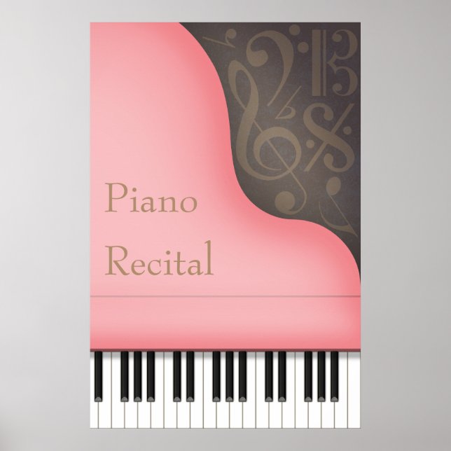 Rosa Grand Piano-Anpassadet Consert eller skäl Poster (Framsidan)